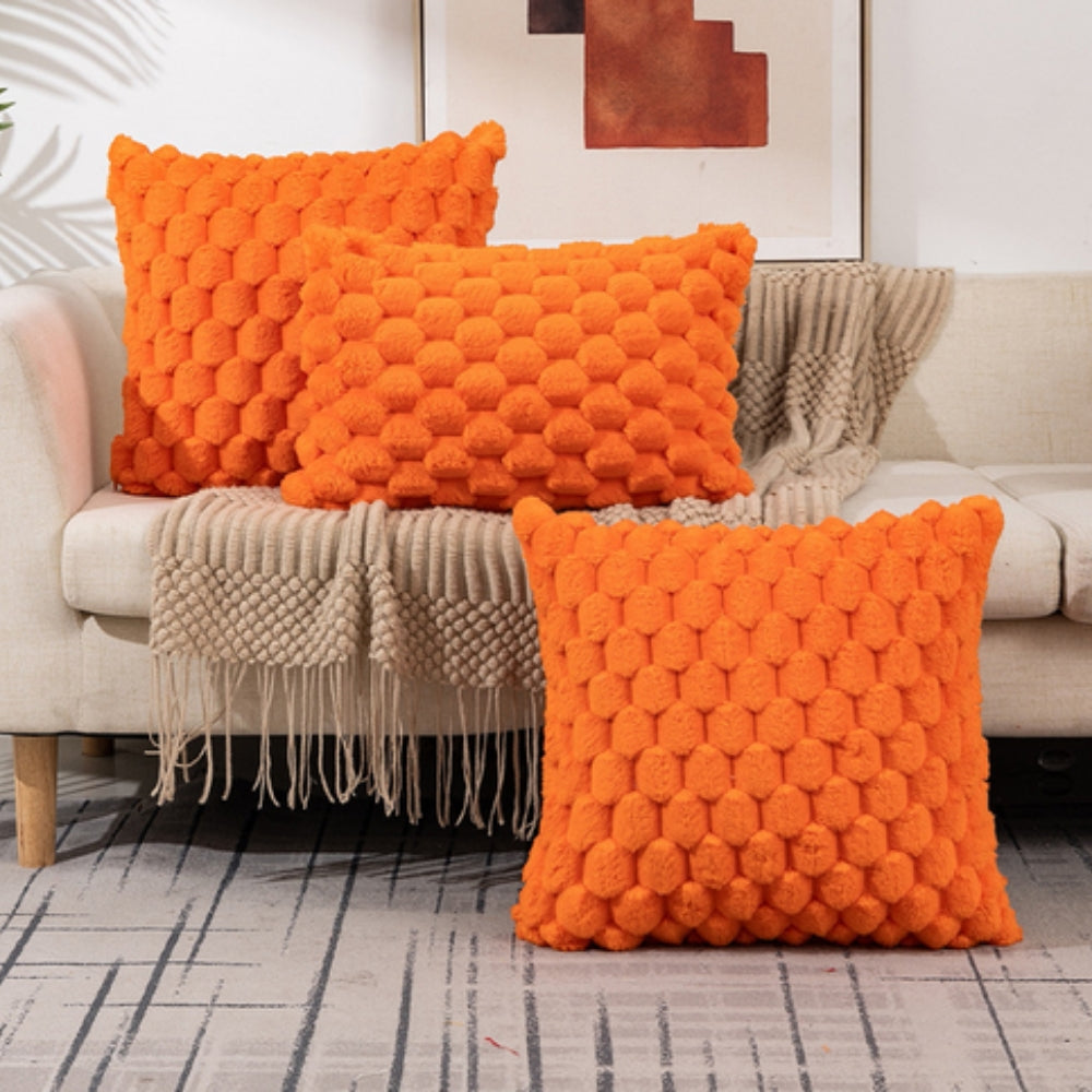 Cushion Cover Plush Velvet 3D Embossed Machine Washable