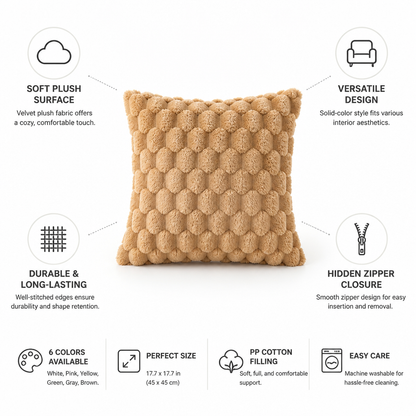 Cushion Cover Velvet Plush 45 x 45 cm