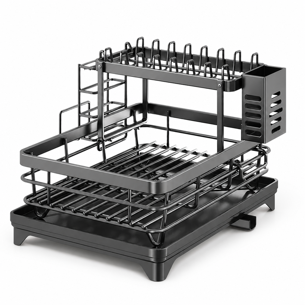 Cutlery And Cutting Board Holders Dish Drying Rack (2-Tier)