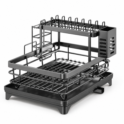 Cutlery And Cutting Board Holders Dish Drying Rack (2-Tier)