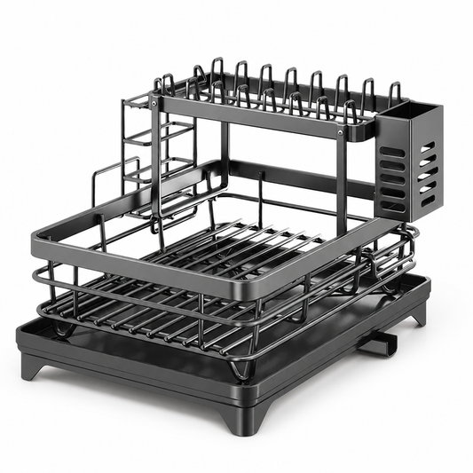 Cutlery And Cutting Board Holders Dish Drying Rack (2-Tier)