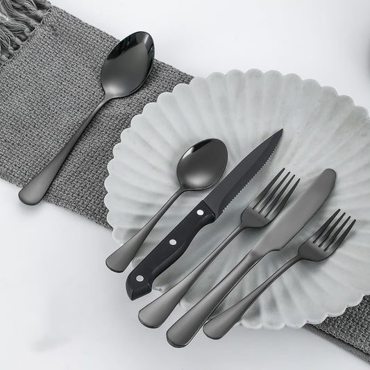 Cutlery Set Matte Black 24 Piece Dishwasher Safe