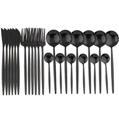 Cutlery Set Matte Black 24 Piece Dishwasher Safe