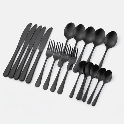 Cutlery Set Matte Black 24 Piece Dishwasher Safe