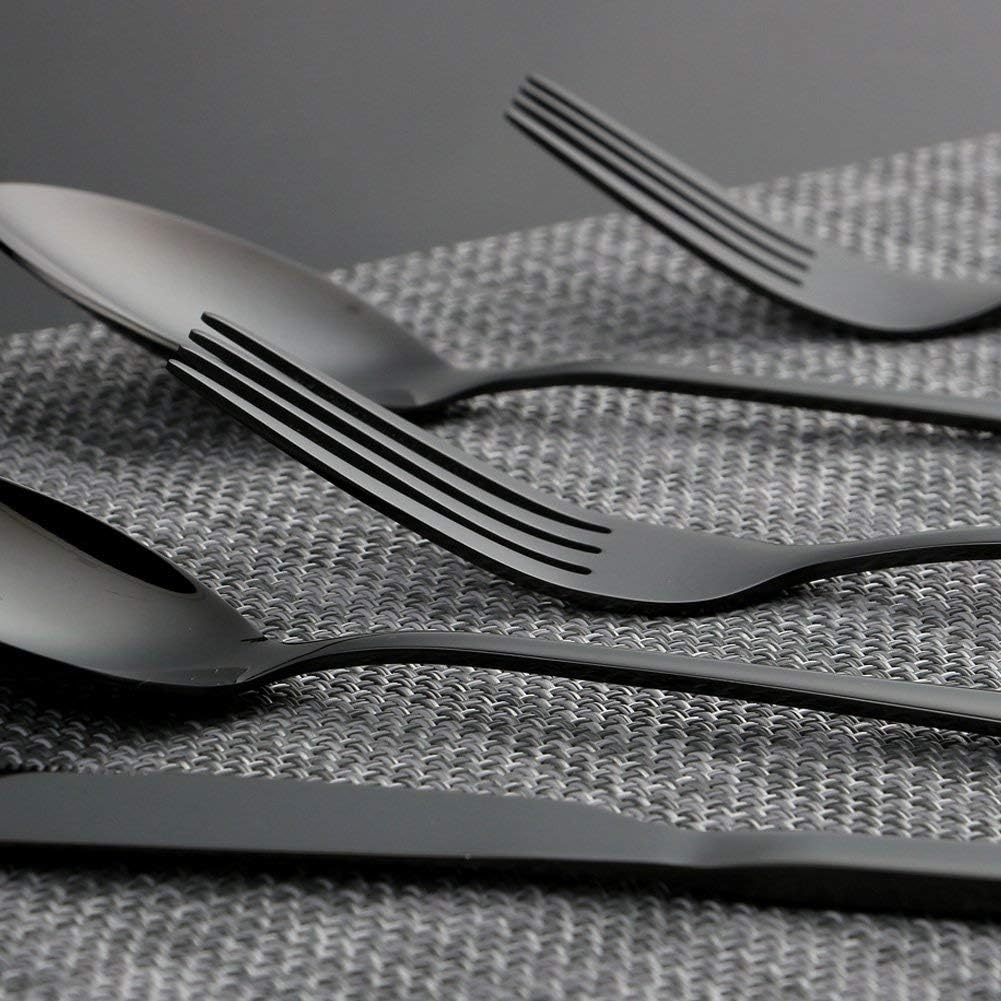 Cutlery Set Matte Black 24 Piece Dishwasher Safe