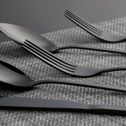 Cutlery Set Matte Black 24 Piece Dishwasher Safe