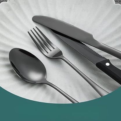 Cutlery Set Matte Black 24 Piece Dishwasher Safe