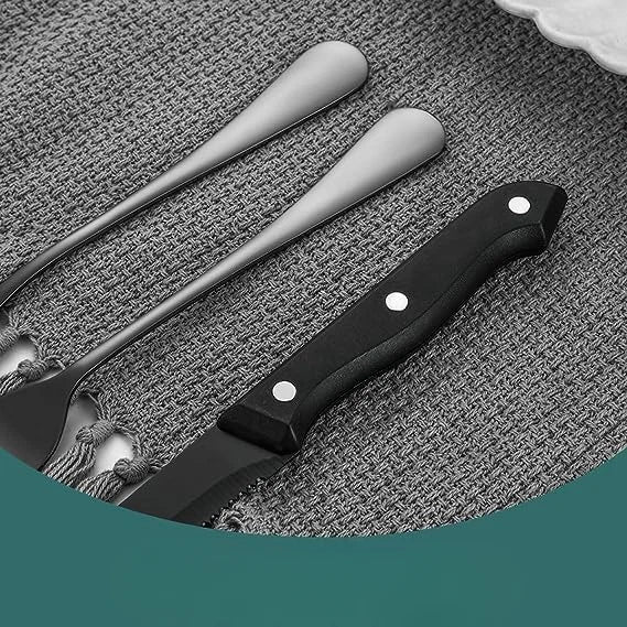 Cutlery Set Matte Black 24 Piece Dishwasher Safe