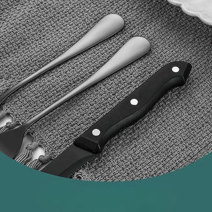 Cutlery Set Matte Black 24 Piece Dishwasher Safe