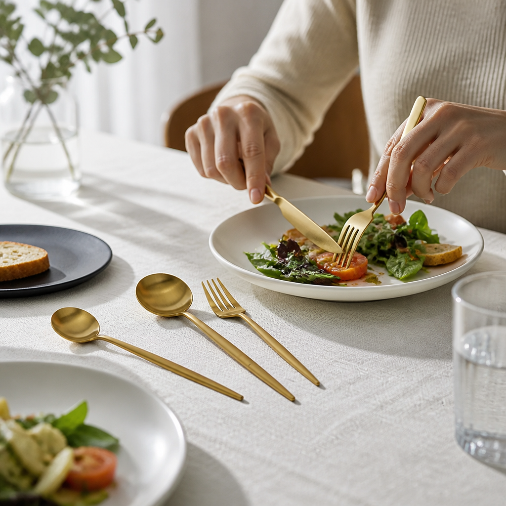 Cutlery Set Matte Stainless Steel Dishwasher Safe