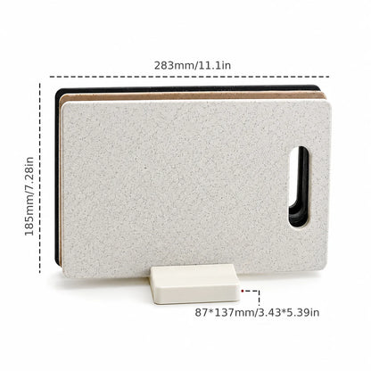 Cutting Board Set Double-Sided Marble Effect Space-Saving Holder