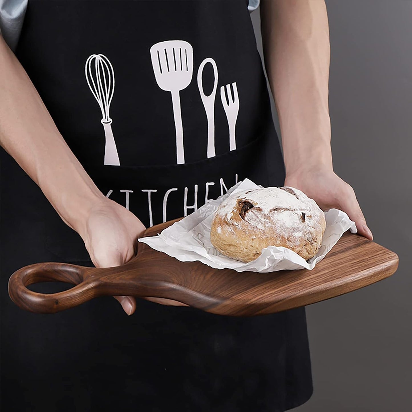 Cutting Board Set Solid Walnut Two-Piece Loop Handles
