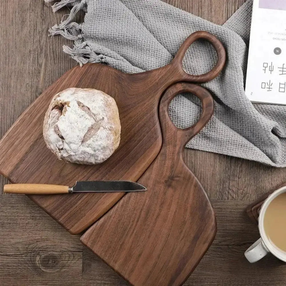 Cutting Board Set Solid Walnut Two-Piece Loop Handles