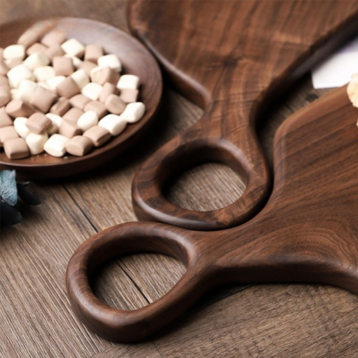 Cutting Board Set Solid Walnut Two-Piece Loop Handles