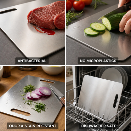 Cutting Board Stainless Steel Poreless Antibacterial Dishwasher Safe
