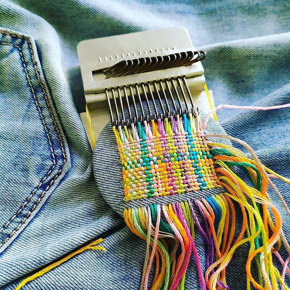 Darning Loom Mini Metal Hooks & Wood Base