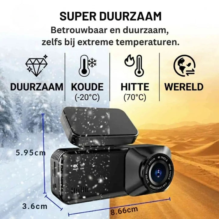 Dash Camera 4K Front 1080P Rear WiFi & GPS