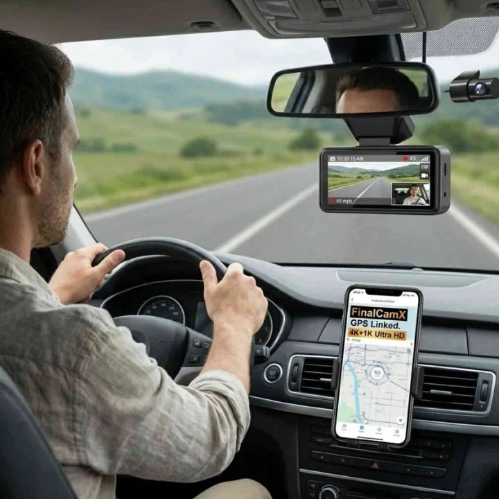 Dash Camera 4K Front 1080P Rear WiFi & GPS