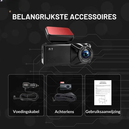 Dash Camera 4K Front 1080P Rear WiFi & GPS