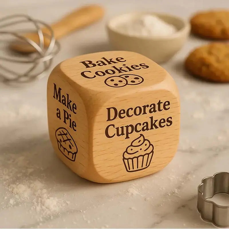 Decision Dice Laser Engraved Natural Wood