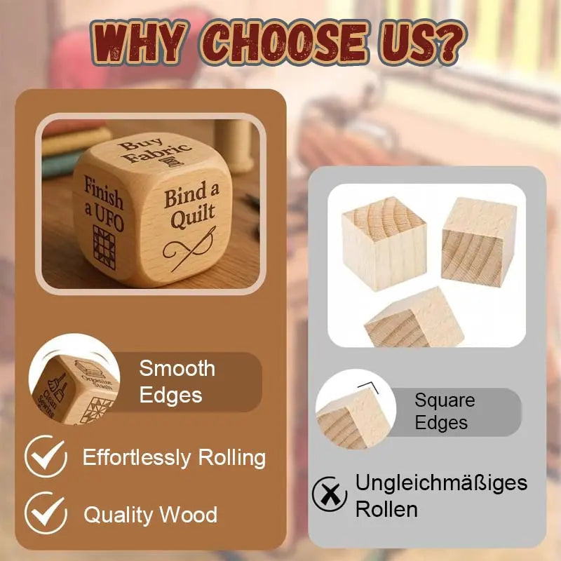 Decision Dice Laser Engraved Natural Wood