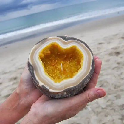 Decorative Candle Geode Bowl Natural Wax & Long Burn Time