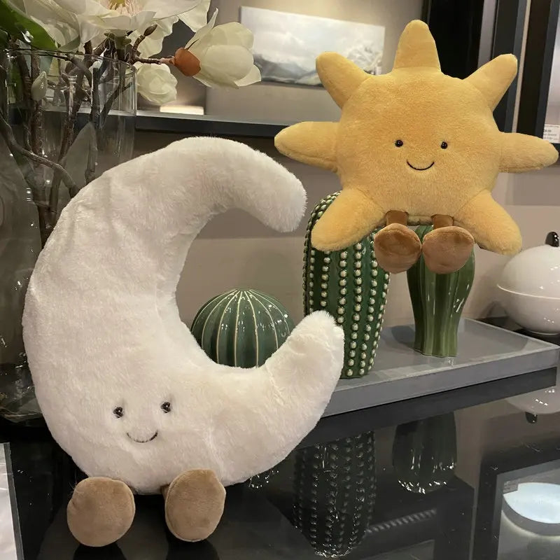Decorative Cushion Plush Embroidered Face & Standing Legs