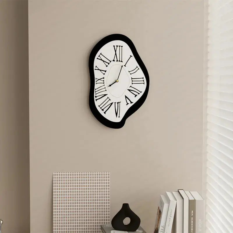 Decorative Wall Clock Surreal Roman Numerals Silent Movement Acrylic