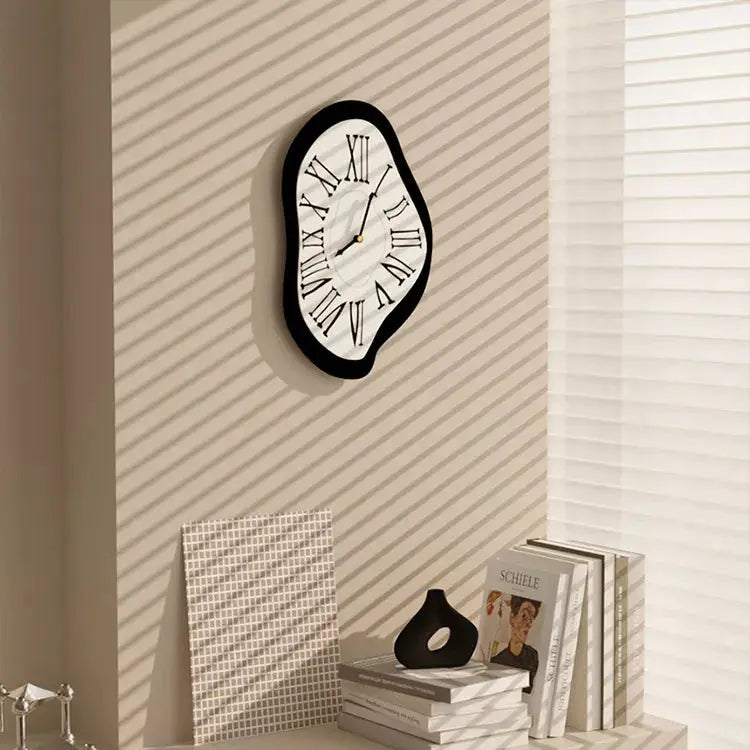 Decorative Wall Clock Surreal Roman Numerals Silent Movement Acrylic