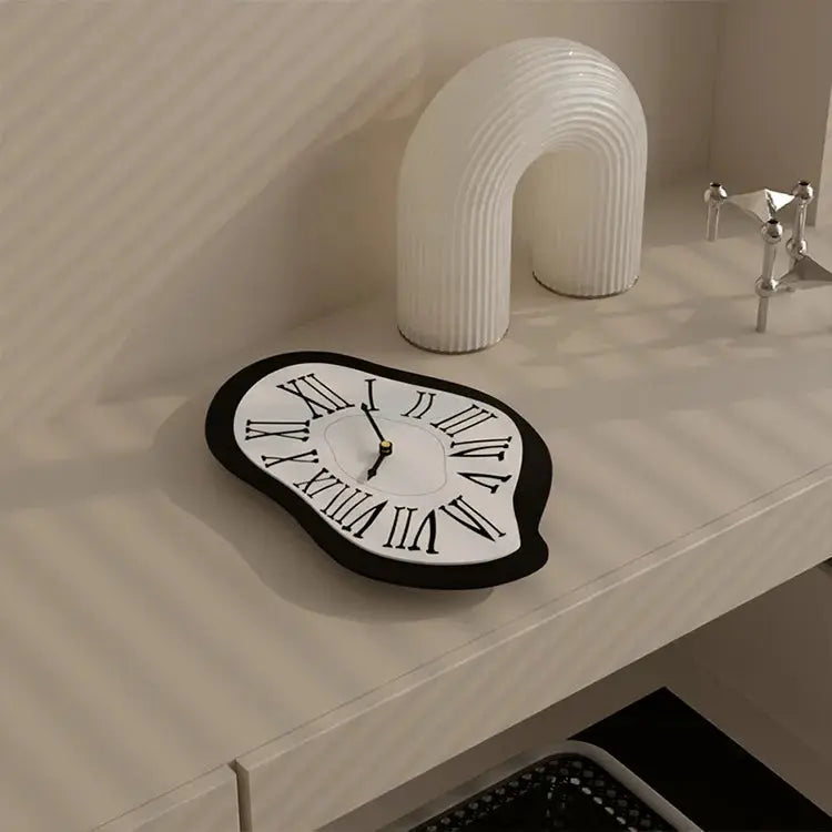 Decorative Wall Clock Surreal Roman Numerals Silent Movement Acrylic