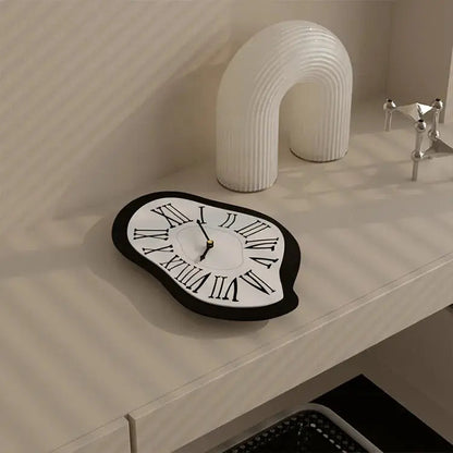 Decorative Wall Clock Surreal Roman Numerals Silent Movement Acrylic