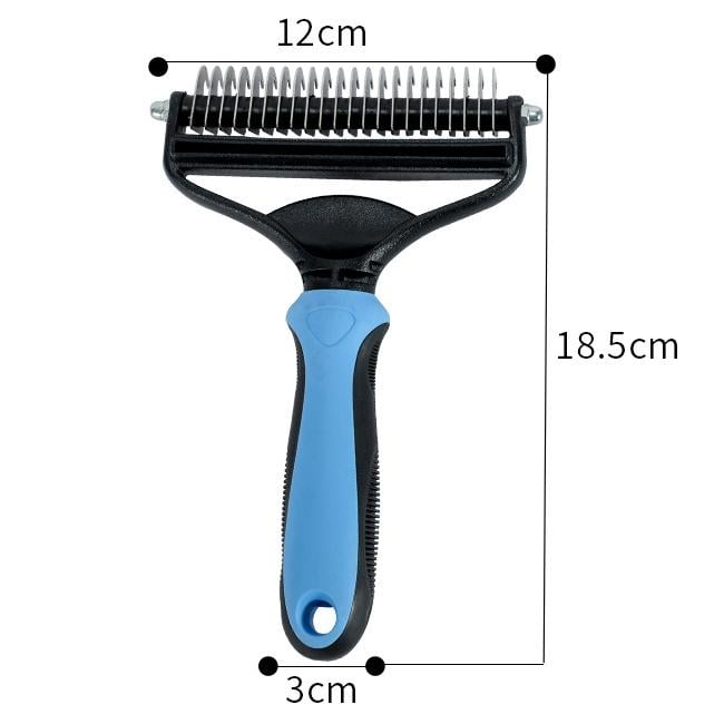 Dematting Brush Double-Sided Rounded Teeth Non-Slip Handle