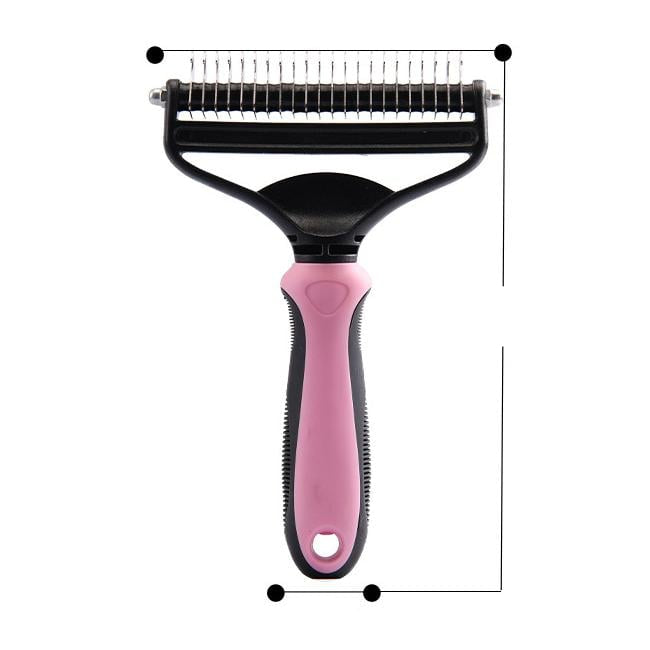 Dematting Brush Double-Sided Rounded Teeth Non-Slip Handle