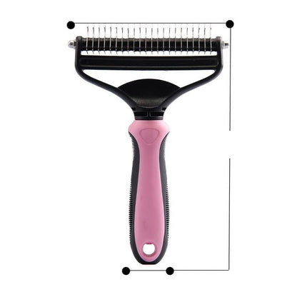 Dematting Brush Double-Sided Rounded Teeth Non-Slip Handle