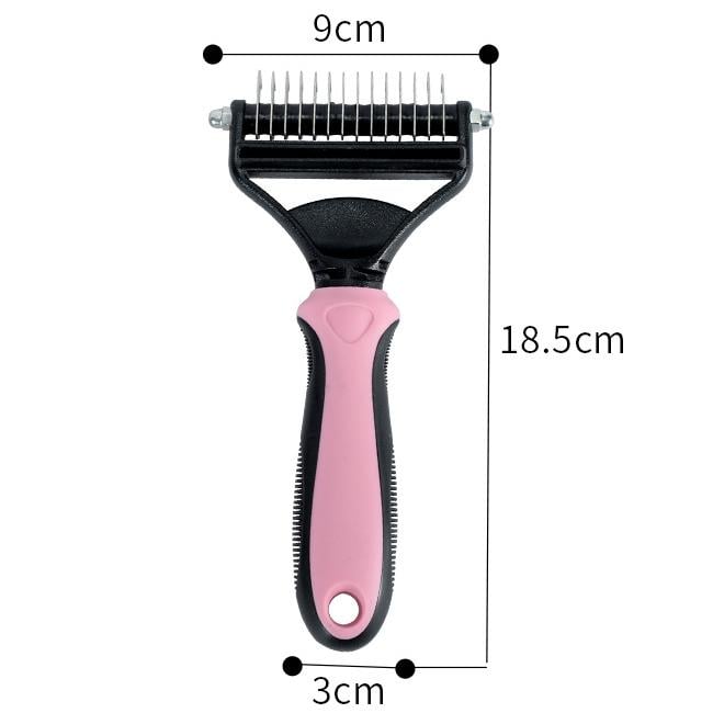 Dematting Brush Double-Sided Rounded Teeth Non-Slip Handle