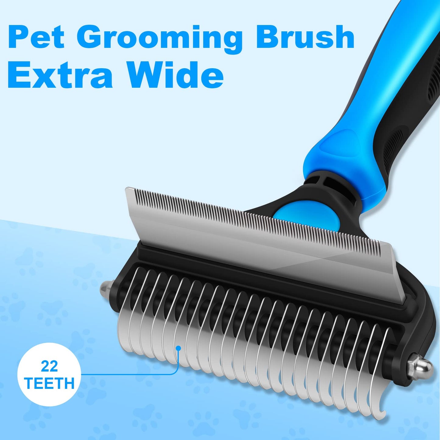 Dematting Brush Double-Sided Rounded Teeth Non-Slip Handle