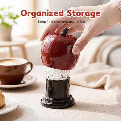 Dental Floss Organizer Dustproof Lid Apple & Pear Design