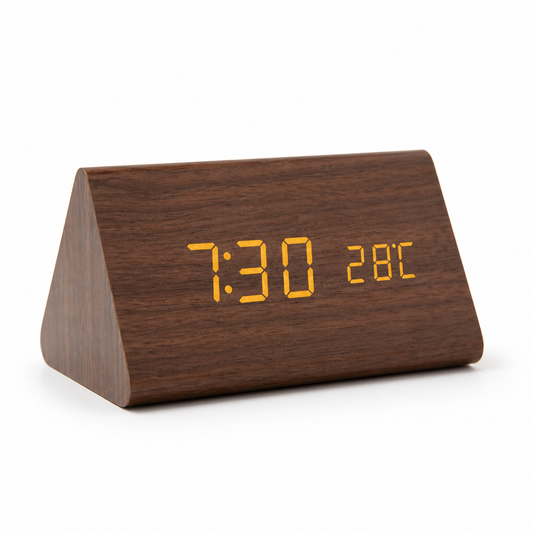 Desk Clock Voice-Activated LED Time & Temperature
