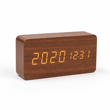 Desk Clock Voice-Activated LED Time & Temperature