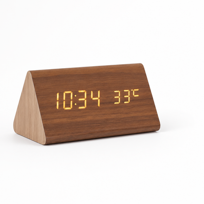 Desk Clock Voice-Activated LED Time & Temperature