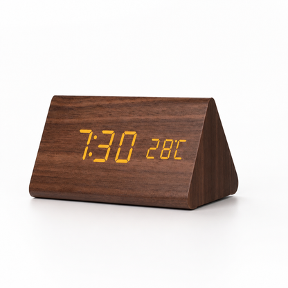 Desk Clock Voice-Activated LED Time & Temperature