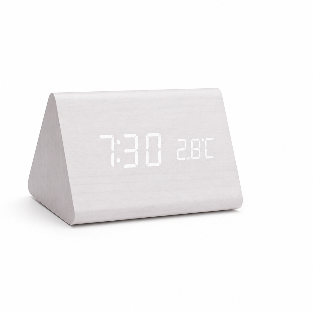 Desk Clock Voice-Activated LED Time & Temperature