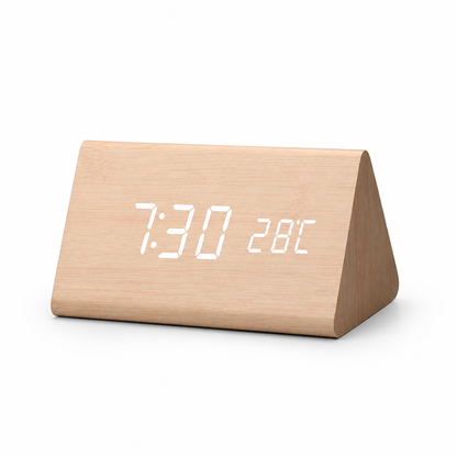Desk Clock Voice-Activated LED Time & Temperature