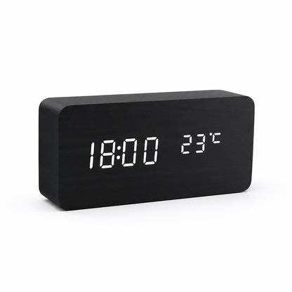 Desk Clock Voice-Activated LED Time & Temperature