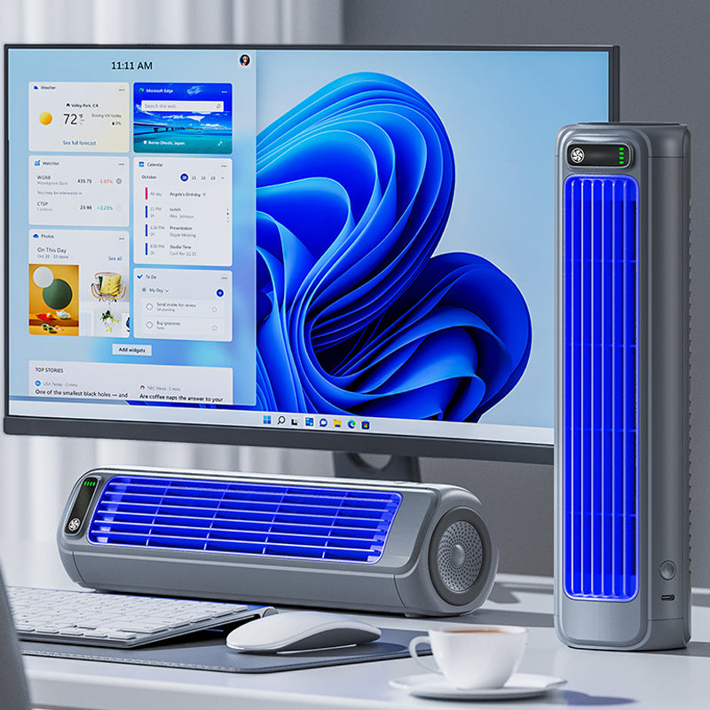 Desk Fan Rechargeable 12-Hour Quiet LED