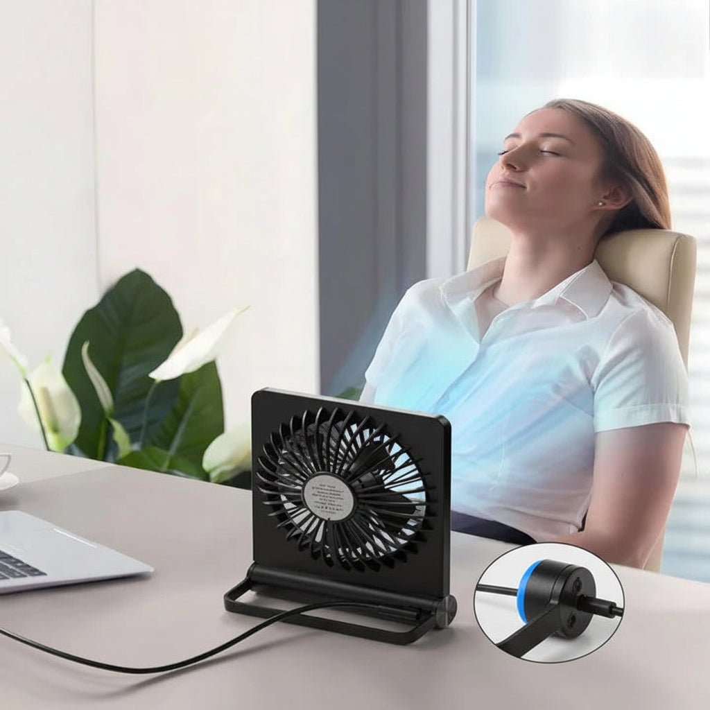 Desk Fan USB-Powered Adjustable Airflow Compact & Quiet