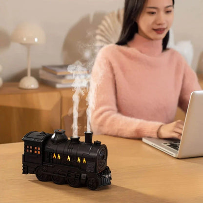 Desk Humidifier Vintage Steam Train Ultrasonic Mist & Aromatherapy