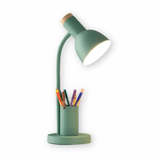 Desk Lamp Adjustable Head Pen Holder Three Color Modes