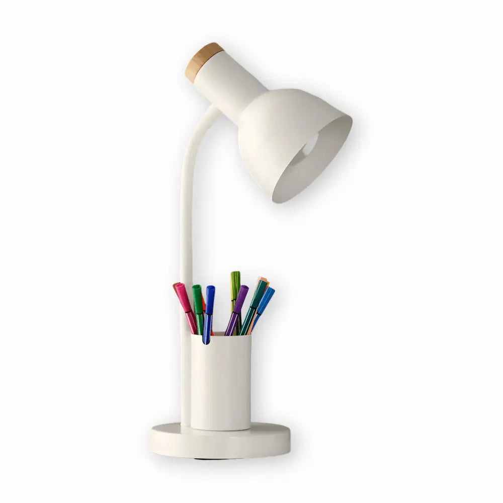 Desk Lamp Adjustable Head Pen Holder Three Color Modes
