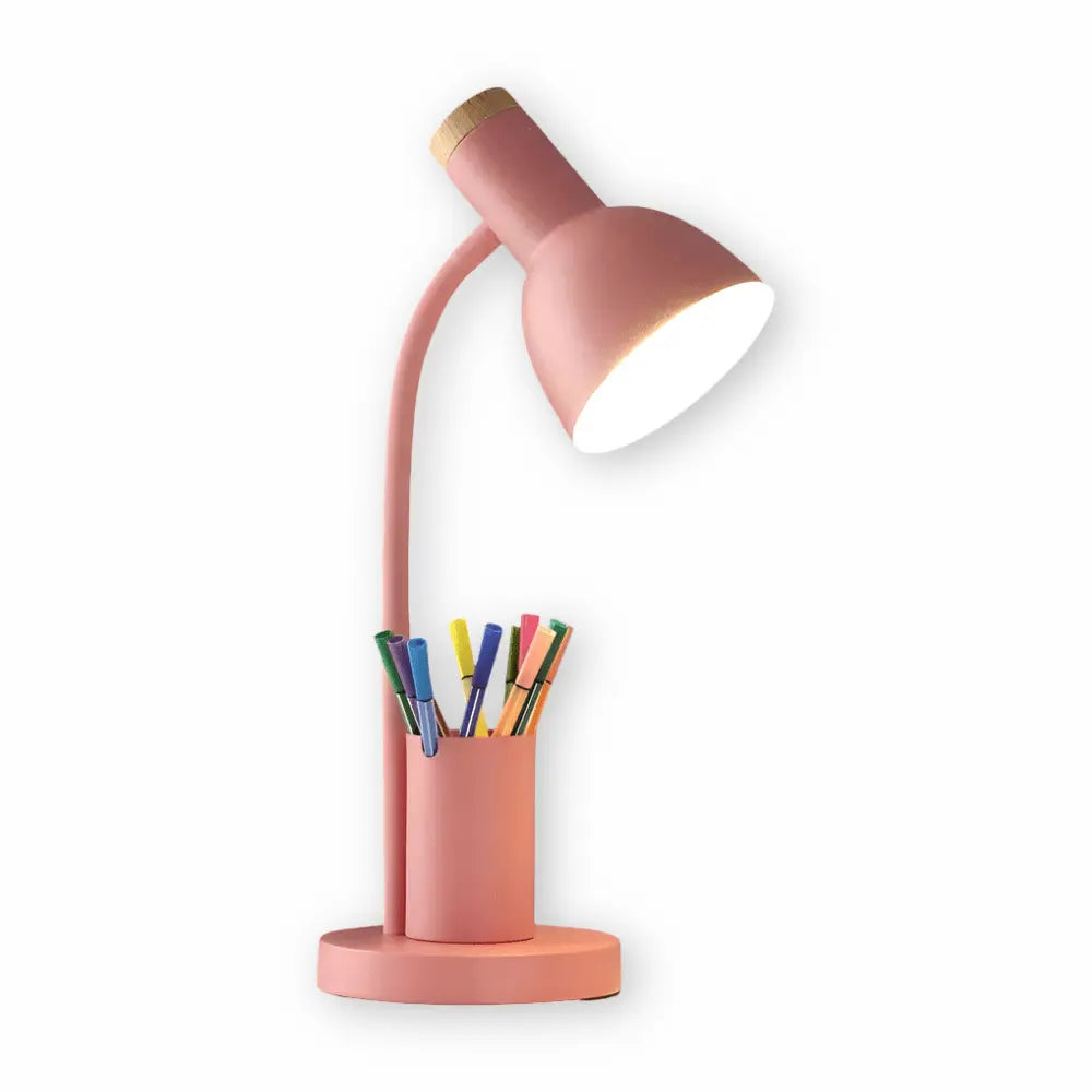 Desk Lamp Adjustable Head Pen Holder Three Color Modes